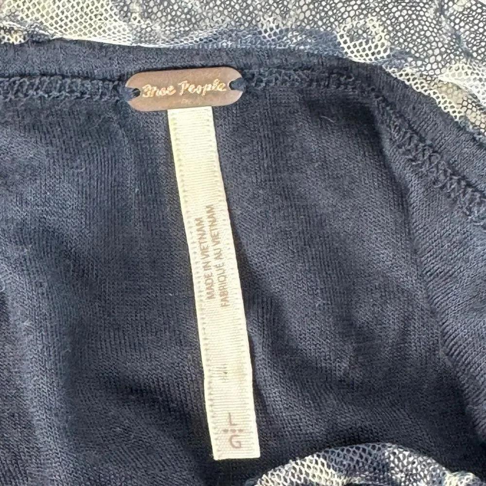 Free People Lilia Women's Top‎ Smocked Cropped Sz L